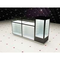 Fashion Mall Shopping Kiosk Design Glass Cell Phone Store Display Stand Counter