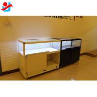 Factory Direct Sale Mobile Phone Shop Decoration Glass Showcase Mobile Shop Counter Design Cell Phone Display Glass Cabinet